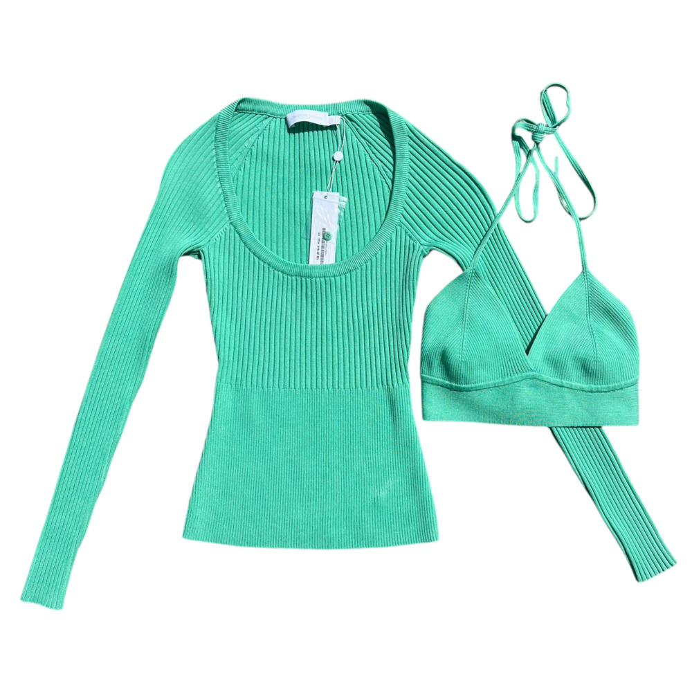 Jonathan Simkhai Jayline Pullover Kiwi Green 2 Piece Set Size XS fits Small NWT - Picture 8 of 8